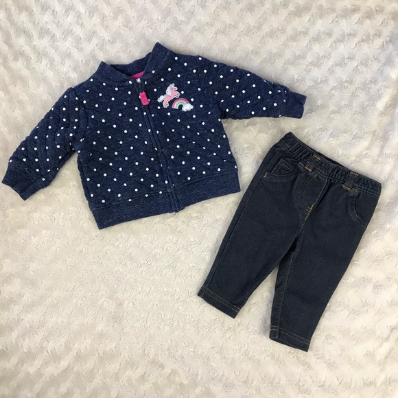 Carter’s Unicorn Rainbow Jacket Quilted 3 Months - Picture 3 of 5